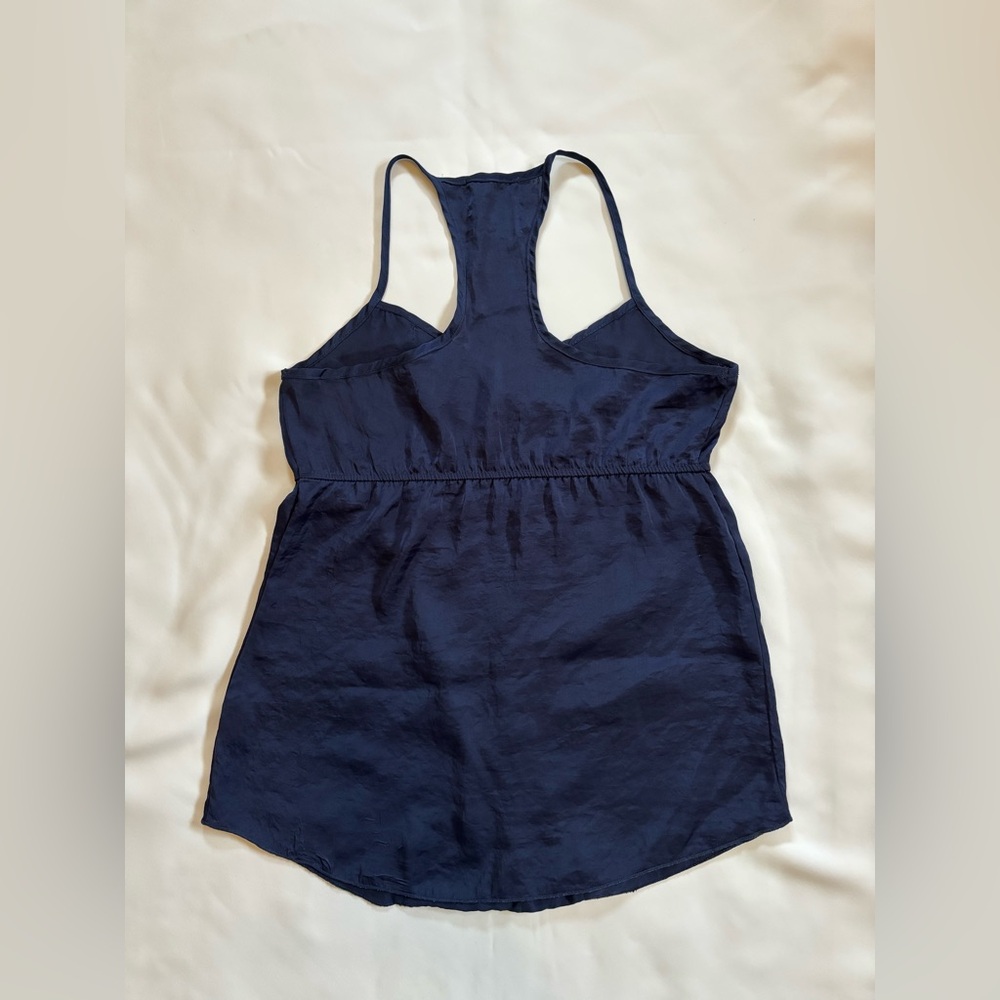 Kirra Sheer Camisole Spaghetti Strap Tank Top Navy Blue Small W/ Lace Lingerie - Picture 8 of 9